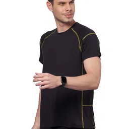 DOMIN8 Men Solid Round Neck T-Shirt image 3