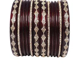 TAJ BRIDAL STORE Set Of 6 Rhinestones -Studded Bangles image 2