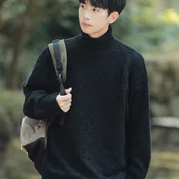 StyleCast x Revolte Men Self Design Longline Pullover Sweater-picture-24