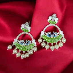 MYSTERIOUSMART Peacock Shaped Drop Earrings-picture-58