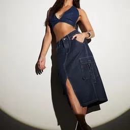 Miss Chase High Rise Straight Midi Skirt image 3