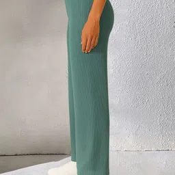 SWEETPEL Women Self Design Wide Leg Palazzos image 2