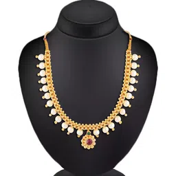 Heer Collection Gold-Plated Stones-Studded & Beaded Antique Jewellery Set image 2