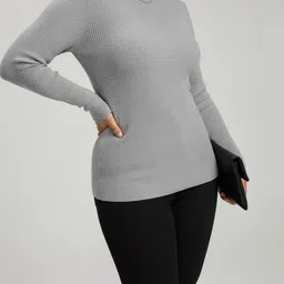 DELAN Women Ribbed Woollen Pullover image 4