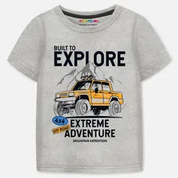 YK X Trampoline Boys Pack Of 3 Typography Printed Cotton Round Neck T-shirts-picture-12