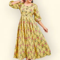 PAMPER YOURSELF Floral Print Georgette Fit & Flare Maxi Dress-picture-10