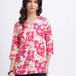 Anouk Rustic Floral Printed V-Neck Kurti image 4