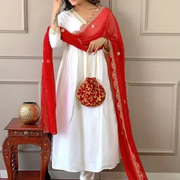 Siya Fashion Women Solid Yoke Design A-Line Kurta with Trousers & Dupatta image 2