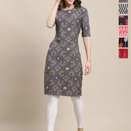 7Threads Women Pack Of 6 Ethnic Motifs Printed Daily Straight Kurtas-picture-27