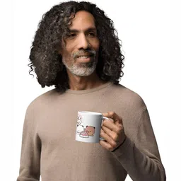 Mr UVD White Graphic Printed Matte Ceramic Mug-350ml image 4