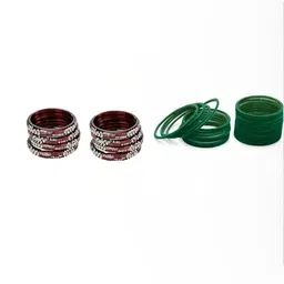 SOMIL Women Pack OF 32 Traditional Multi Colour Glass Bangles-picture-25