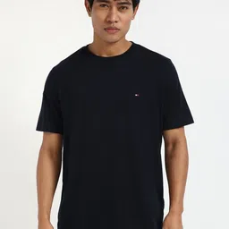 Tommy Hilfiger Men Solid Round Neck Cotton T-shirt image 1