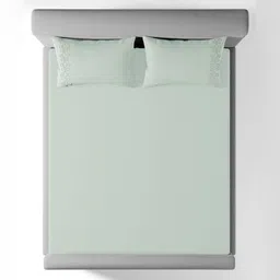 SANSAAR A DDECOR BRAND LIVE CONSCIOUSLY Green Solid Cotton 3 Piece Bedding Set image 5