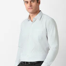 Van Heusen Men Slim Fit Micro Checked Spread Collar Pure Cotton Formal Shirt image 4