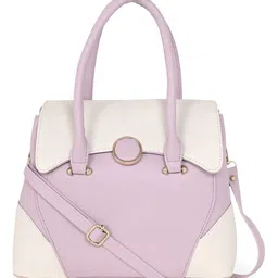 Stamp Colourblocked PU Structured Handheld Bag-picture-12