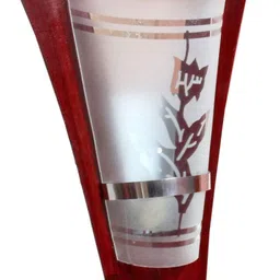 KINIS Brown & White Printed Abstract Shaped Wooden Quirky Wall Lamp image 2