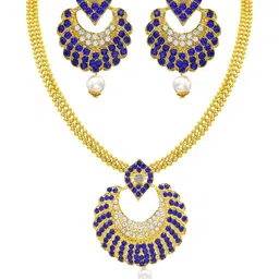 Women Click Stones Gold-Plated Studded Jewellery Set image 1