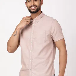 Indian Terrain Men Chiseled Fit Solid Button-Down Collar Pure Cotton Casual Shirt image 4