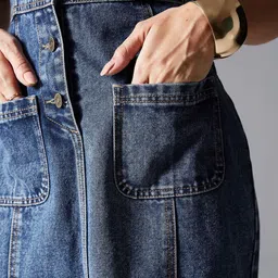 Miss Chase Women's Slim Midi Denim Dress image 3