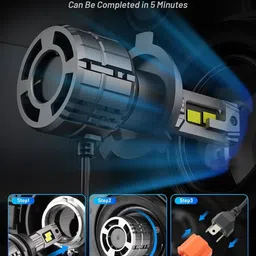 lovmoto Universal H4 y7 Mini Projector Lens LED Headlight Bulb 40W Conversion Kit S50 Fog Lamp Car, Motorbike LED for Honda (12 V, 40 W) image 4