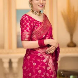 ZILVIRA Ethnic Motifs Woven Design Zari Banarasi Saree image 4