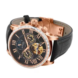 Britime Men Skeleton Dial & Leather Straps Analogue Automatic Motion Powered Watch 574-L30406 image 2