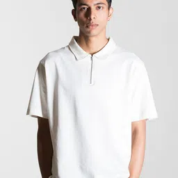 Desi Minimals Polo Collar Heavy Relaxed Fit Pure Cotton T-shirt-picture-45