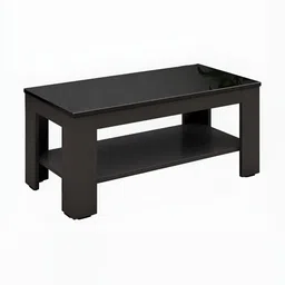 Crystal Furnitech Black Wooden Rectangle Coffee Table image 3