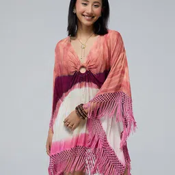 20Dresses Colourblocked Fringed Detail Kaftan Mini Dress-picture-46