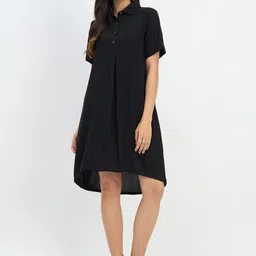Color Cocktail Women Shirt Style Dress-image-25