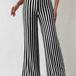 Stylecast X Slyck Women Striped Pattern Wide Leg Mid-Rise Trouser-picture-34