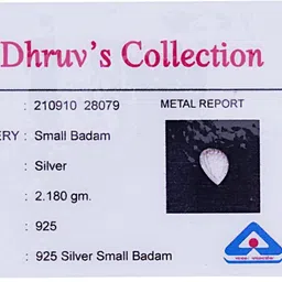 dhruvs collection 925 Silver Almond -Badam for Home Decor, Pooja, Gift Purpose & Donation -2.18Gm Decorative Showpiece - 4 cm image 5