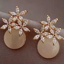 Estailo fashion Artificial Stones Studded Floral Studs-picture-15