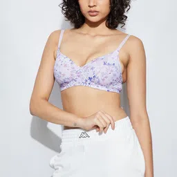 Ginger by Lifestyle Floral Printed Medium Coverage Lightly Padded T-shirt Bra image 1