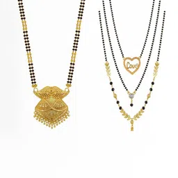 Bhanu diam Gold-Plated Brass Mangalsutra-picture-24