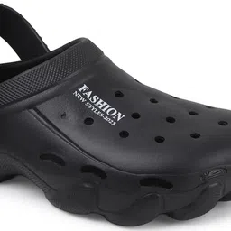 Kook N Keech Men Black Comfortable Clogs image 3