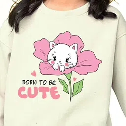 NUSYL Girls Printed Round Neck Long Sleeves Sweatshirt image 3