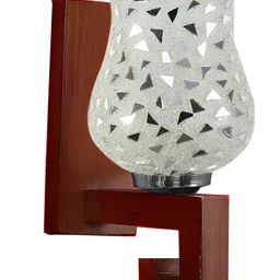 Devansh Transparent Printed Wood Traditional Wall Lamp image 5