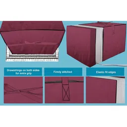 Stylista Maroon Solid Waterproof Air Conditioner Covers image 4