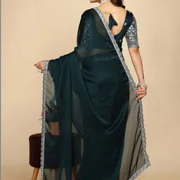 Zeenat Duniya Ethnic Motifs Embroidered Pure Chiffon Heavy Work Saree image 4