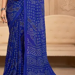 INDONIQ Bandhani Poly Chiffon Bandhani Saree image 5