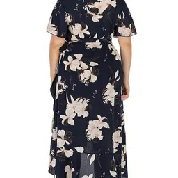 Sztori Black Poly Spdx V-Neck Printed Dress image 3