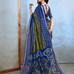 MORDEN MUSE Ethnic Motifs Printed Saree With Blouse Piece image 3