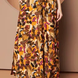 OTABU Women Printed Relaxed Flared Wrinkle Free Trousers-image-84