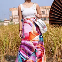 TENNECY Printed Wrap Maxi Skirts-picture-36