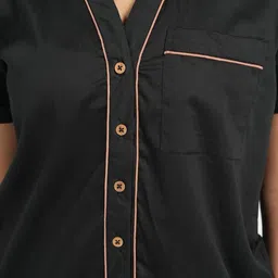 BREATHABLES Women Solid V-Neck Short Sleeves Top & Pyjamas Night suit image 5