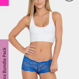 SweetFlirt Enterprises Pack Of 2 Lace Boyshorts Soft & Seamless Hipster Briefs-picture-23