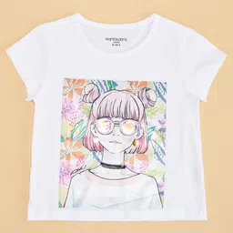 Pantaloons Junior Girls Graphic Printed Round Neck Cotton T-shirt-image-28