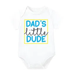 Lillypupp Infant Dad Little Dude Printed Cotton Bodysuit image 5