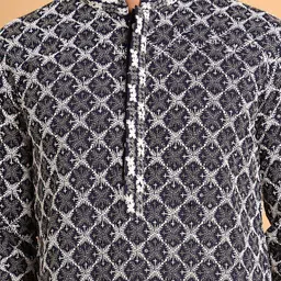 Anouk Men Floral Embroidered Regular Sequinned Kurta with Pyjamas image 4